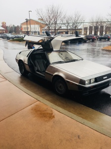 March 28, 2018 - Littleton, CO : DeLorean parked outside of Alamo Drafthouse Cinema for the first showing of “Ready Player One”